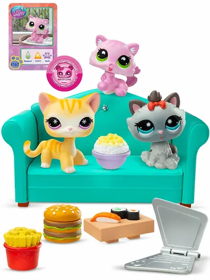 Игровой набор Littlest Pet Shop, "Обед с друзьями", 3 фигурки мини-животных с аксессуарами, подарочная упаковка, 4+ - фото 3
