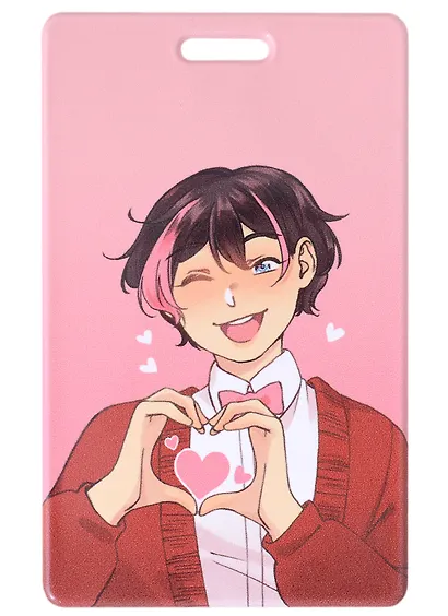 Чехол для карточек Аниме Парень с сердцем (цветной) - фото 1