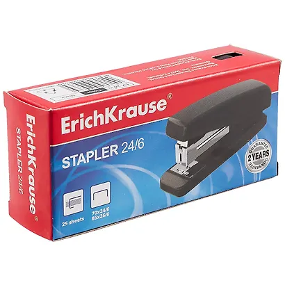 Степлер №24/6 25л "Classic" черный, к/к, Erich Krause - фото 3