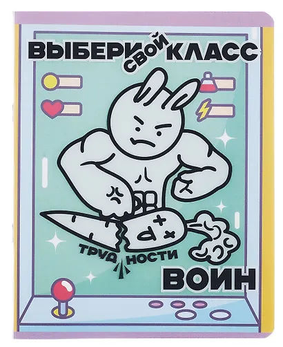 Тетрадь 48л кл. "Выбери свой класс" двойная обложка прозр.пластик, печать, ассорти - фото 6