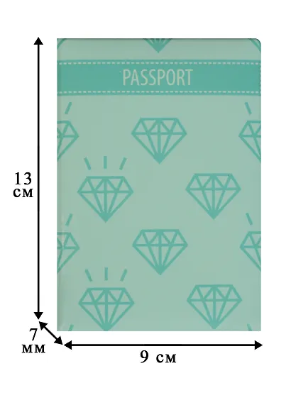 Обложка для паспорта Бриллианты на зеленом фоне (ПВХ бокс) - фото 2