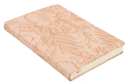 Ежедневник недат. А5 152л "Garden" коралловый, 7Б, тв.переплет, иск.кожа, скругл.углы, тонир.блок, ляссе, инд.уп - фото 2