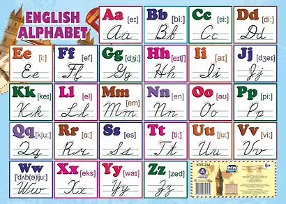 Английский алфавит. Учебный плакат (Формат А2) (ФГОС) - фото 1