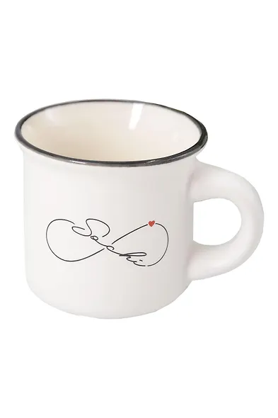 Кружка маленькая белая Бесконечность (фарфор) (75мл) (Сочи) (065-9-M-135-D3-W) - фото 1
