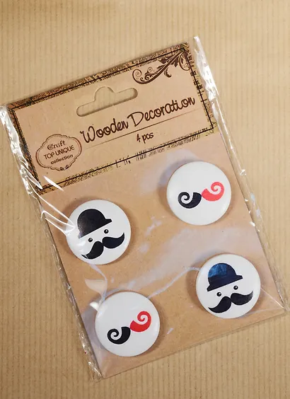 Набор Джентльмен, 4шт*3см, дерево (D26001250D) - фото 2