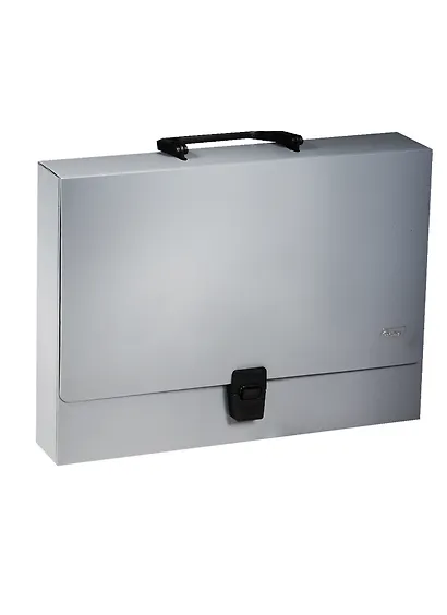 Портфель А4 пластик 1,0мм, серый, Hatber - фото 1