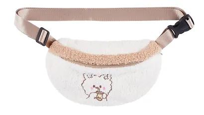 Сумочка-бананка Kawaii Мишка (белая) (иск.мех-барашек) (22х15) (12-38092-202405-B13) - фото 1