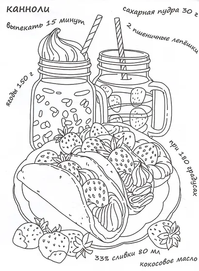 Вкусная раскраска "Сладости и торты" - фото 3
