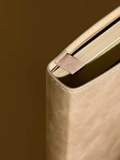 Ежедневник недат. А5+ 160л "Фланстер" бежевый, мягк.переплёт, иск.кожа, ляссе, подар.карт.коробка с ПВХ-крышкой - фото 6