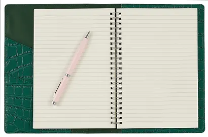 Книга для записей А5 100л лин. "Savage. Изумрудный" евроспираль, иск.кожа, тонир.блок., тиснение серебр.фольгой, петля д/ручки, кармашки - фото 4