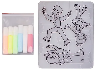 Набор красок по стеклу с трафаретом Забав. витраж Фигуристы 3тр.+6цв 26С 1618-08 - фото 2