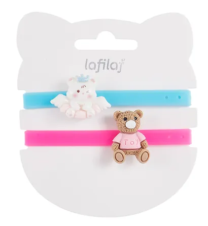 Набор парных браслетов Мишка и Котик (силикон) (12-04407-B81) (Lafilaf) - фото 3