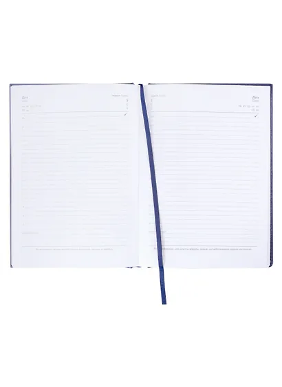 Ежедневник недат. А5 160л "Сариф эконом" синий, иск.кожа, тв.переплёт, поролон, блинтовое тиснение, офсет, ляссе - фото 2