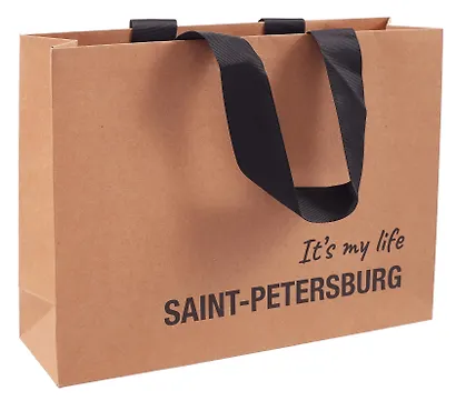 Пакет А5 21*28*8 СПб "Its my life Saint-Petersburg" крафт, горизонт. - фото 2