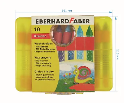 Восковые мелки Eberhard Faber 10 шт., водостойкие , трехгранные - фото 4