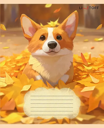 Тетрадь 18л кл. "Корги" мел.картон, офсет 60г/м2, поля, ассорти - фото 3