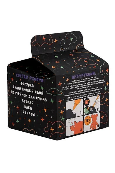 Алмазная мозаика на брелоке Draw Me! "Фиолетовый мишка", (4,5*3,5*8 см) - фото 3