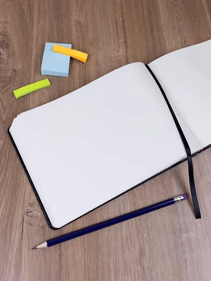 Скетчбук А5 (14,5*21,2) 100л "Make your mark" черн.тв.переплет, резинка, ляссе, инд.уп. - фото 15