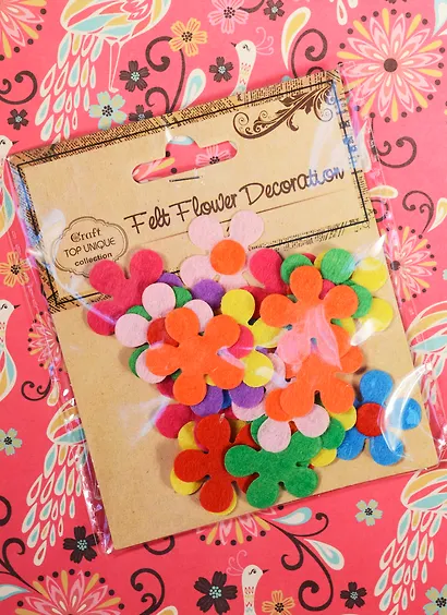 Цветочки фетровые  2,8см  24шт цвета в ассортименте D26001242 - фото 2