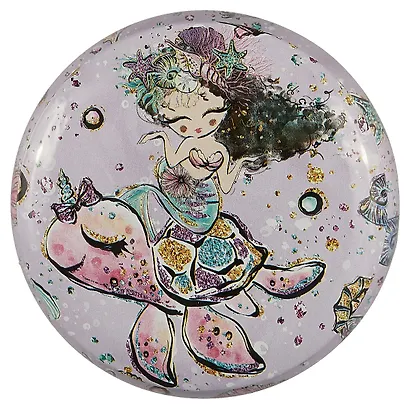 Шкатулка круглая Море (пастель с золотом) (металл) (7см) (12-09412-03563-36) - фото 3