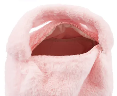 Косметичка плюшевая с объёмной ручкой (розовая) (20х14х13) (12-12610-202411-B5) - фото 2