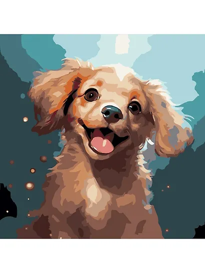 Холст с красками по номерам "Малыши. Друг человека", 30 х 30 см - фото 2