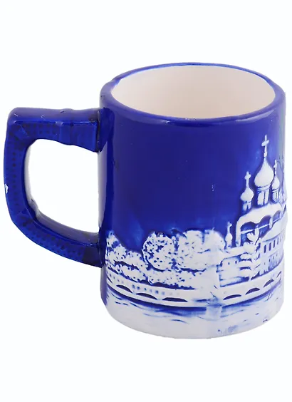 Кружка Кострома цв.синий (фарфор)(300мл) - фото 2