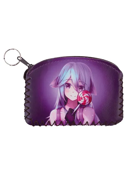 Кошелек на молнии Аниме Девушка с леденцом (Сёдзё) (цветная) (9х13) (кожзам) - фото 1