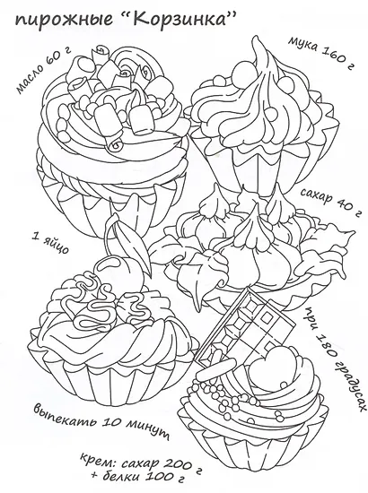 Вкусная раскраска "Сладости и торты" - фото 4