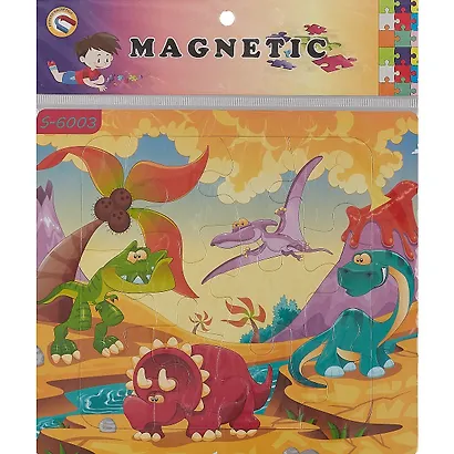 Магнитная рамка-пазл Динозавры 19,5х17, 2 вида в ассортименте - фото 1