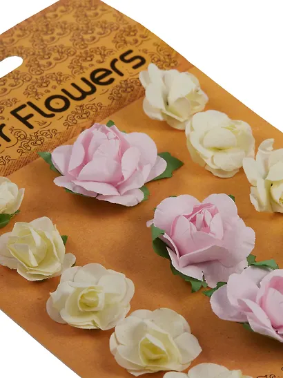 Набор для творчества. Цветы "Paper Flower", 3 больших + 10 маленьких, розовые и молочные - фото 2