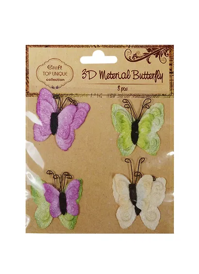 Бабочки 3D тканевые ассорти (4шт.) (S20494782-8) - фото 1