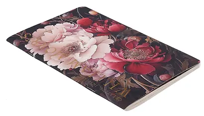 Книга для записей 130*210 32л "Creative. Inspired by William Morris (пионы на темном фоне)" скрепка - фото 2