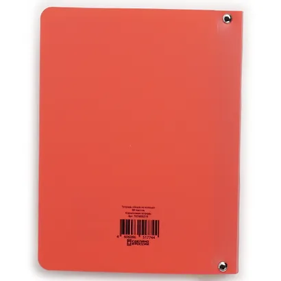Тетрадь на кольцах в клетку Listoff, "Коралловая тетрадь", 80 листов - фото 3