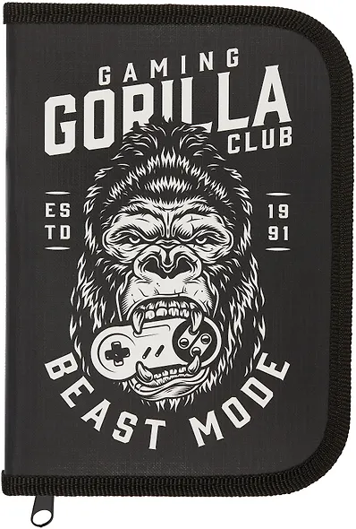 Пенал 1 отделение "Горилла" 19*13 см, молния - фото 1