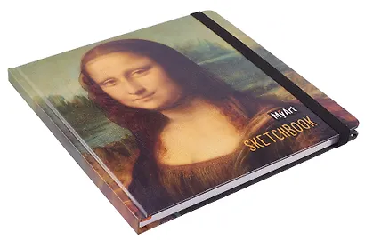 Скетчбук 200*200 80л "Леонардо да Винчи. Мона Лиза" мат.ламин, выб.лак, ляссе, резинка 7БЦ - фото 2