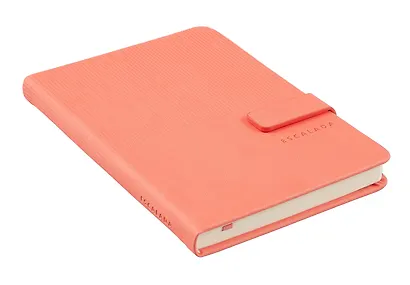 Ежедневник недат. А6+ 120л "Виннер" коралловый, кожзам, тв.переплет, блинтовое тиснение, магнит.клапан, офсет, ляссе - фото 2