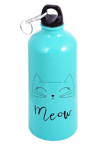 Бутылка с карабином Котик Meow (металл) (600мл) (12-16107-A600-A1) - фото 1
