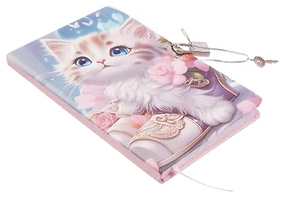 Книга для записей 112л лин. "Милые котики" 19*12,5см, на замочке, ассорти - фото 5