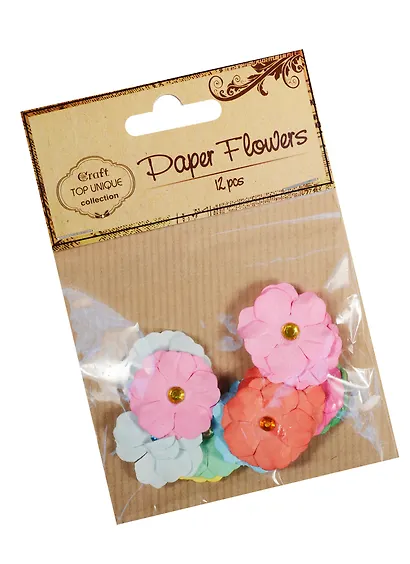 Набор бумажных цветочков, 12шт, микс (S26046406C) - фото 3