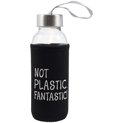 Бутылка в чехле с цветом Not Plastic Fantastic (черная) (300мл) (стекло) (12-07599-268) - фото 1