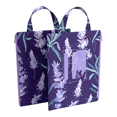 Папка для тетрадей Erich Krause "Lavender", молния, ручка, А4 - фото 1