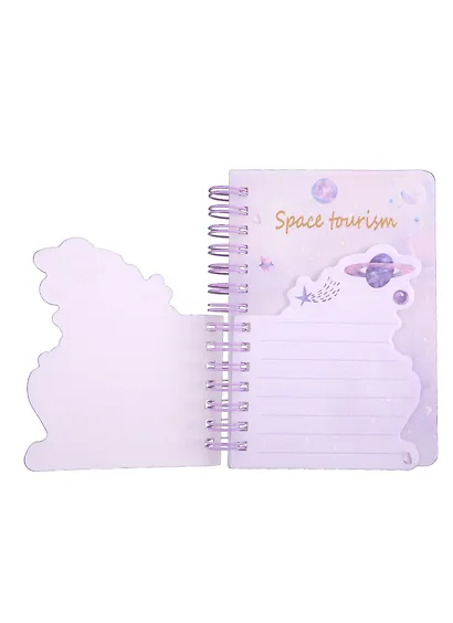 Записная книжка 90*130 90л "Space tourism" карт.обл., фигурн.вырубка, спираль, инд.уп., ассорти - фото 2