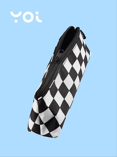 Пенал-косметичка Yoi, "Клетка черно-белая" - фото 3