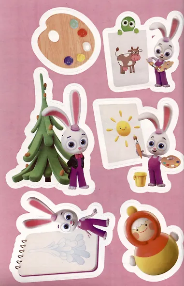 Раскраска с многоразовыми наклейками № РН 2311 ("Зайчонок Скок") - фото 2