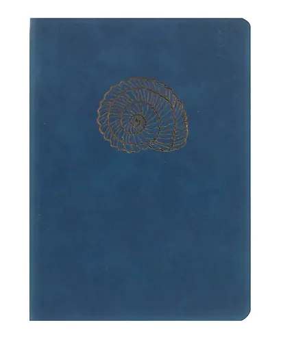 Книга для записей А5- 80л кл. "Vesper. Синий" иск.кожа, замша, тисн.фольгой, тонир.блок, скругл.углы, ляссе - фото 1