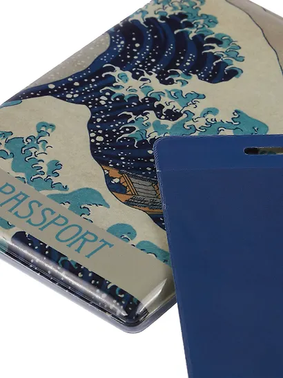 Набор Обложка для паспорта Кацусика Хокусай Большая волна (ПВХ бокс) (12-999-27-551)+Чехол для карточек вертикальный Кацусика Хокусай Большая волна (12-999-27-541) - фото 5