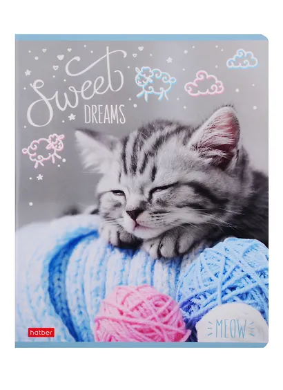 Тетрадь в клетку Hatber, "По имени Мяу", 48 листов, в ассортименте - фото 1