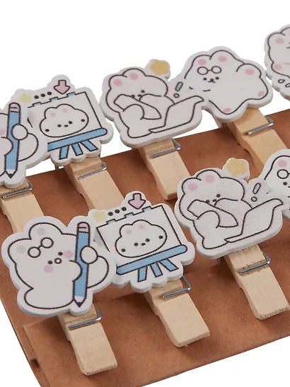 НаборПрищепки декоративные с веревкой 10 шт. Пушистые зайки (11-22132-01) (упаковка)+Прищепки декоративные с веревкой Котики (10шт) (11-22535-7982) (упаковка) - фото 7