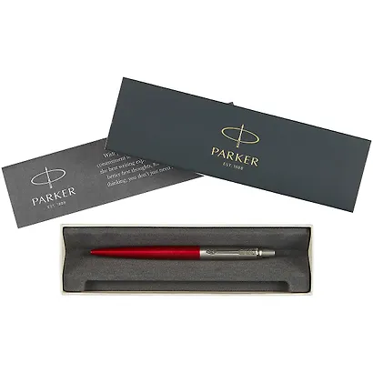 Ручка шариковая Parker, Jotter Kensington Red CT, подарочная синяя - фото 2